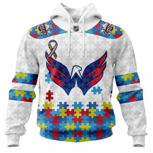 Personalized NHL Washington Capitals Autism Awareness 3D Hoodie