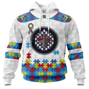 Personalized NHL Winnipeg Jets Autism Awareness 3D Hoodie