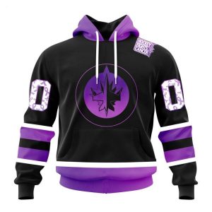 Personalized NHL Winnipeg Jets Special Black Hockey Fights Cancer Kits T-Shirt