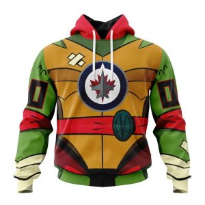 Personalized NHL Winnipeg Jets Special Teenage Mutant Ninja Turtles Design Hoodie