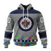 Personalized NHL Winnipeg Jets Specialized Unisex Kits Hockey Fights Against Autism Hoodie