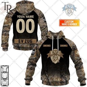 Personalized NL Hockey EV Zug Camouflage Hoodie