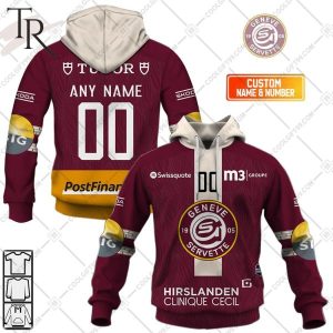 Personalized NL Hockey Geneve Servette HC Home jersey Style Hoodie