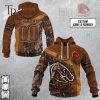 Personalized NRL Brisbane Broncos Leather leaf Style Hoodie 3D