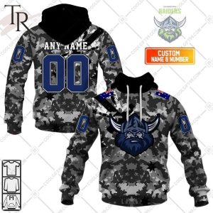 Personalized NRL Canberra Raiders Special Camo Military Flag Hoodie