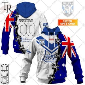 Personalized NRL Canterbury Bankstown Bulldogs Home Jersey Mix Flag Hoodie