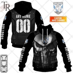 Personalized NRL Canterbury Bankstown Bulldogs Punisher Hoodie