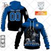 Personalized NRL Canterbury Bankstown Bulldogs Skull Death Art Hoodie