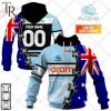 Personalized NRL Cronulla Sutherland Sharks Home Jersey Mix Flag Hoodie