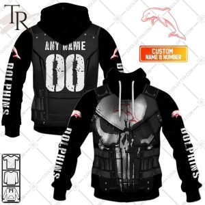 Personalized NRL Dolphins Punisher Hoodie