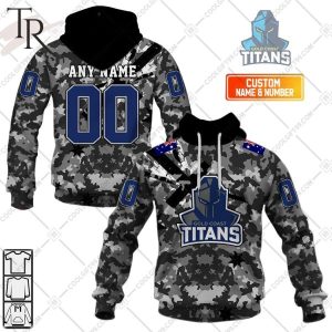 Personalized NRL Gold Coast Titans Special Camo Military Flag Hoodie