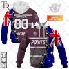 Personalized NRL Manly Warringah Sea Eagles Home Jersey Mix Flag Hoodie