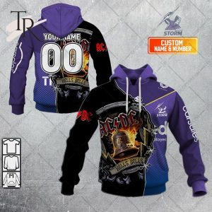 Personalized NRL Melbourne Storm x AC DC Hoodie 3D