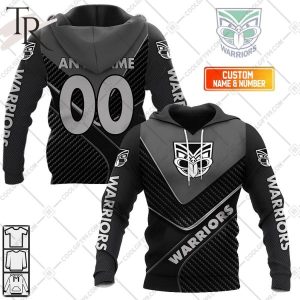 Personalized NRL New Zealand Warriors Carbon Hoodie