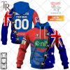 Personalized NRL Newcastle Knights Home Jersey Mix Flag Hoodie