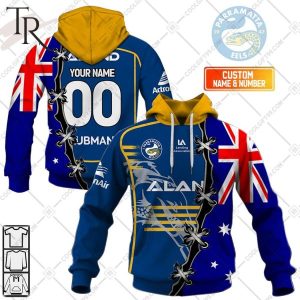 Personalized NRL Parramatta Eels Home Jersey Mix Flag Hoodie