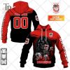 Personalized NRL St. George Illawarra Dragons Skull Death Art Hoodie