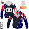 Personalized NRL Sydney Roosters Home Jersey Mix Flag Hoodie