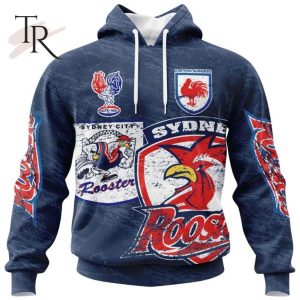 Personalized NRL Sydney Roosters Special Retro Logo Design Hoodie 3D