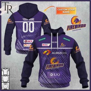 Personalized Netball Queensland Firebirds Jersey Style Hoodie