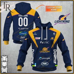 Personalized Netball Sunshine Coast Lightning Jersey Style Hoodie