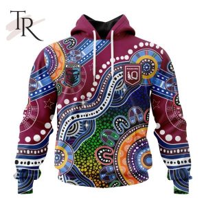 Personalized QLD Maroons Special Indigenous Design Hoodie 3D