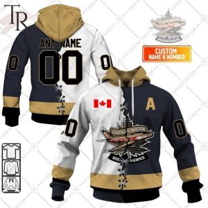 Personalized Trenton Golden Hawks Mix Assistant Captain Jersey Style Hoodie