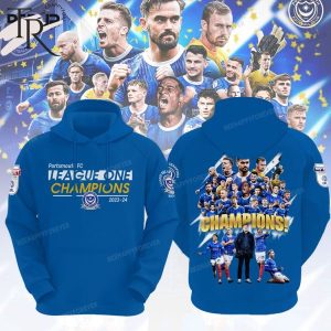 Portsmouth F.C. League One Champions 2023-24 Hoodie – Blue