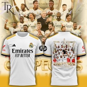 Real Madrid C. F. Camiseta SOMOS CAMPEONES DE LA LIGA 2023-24 – 36 Cup Ligas 3D T-Shirt