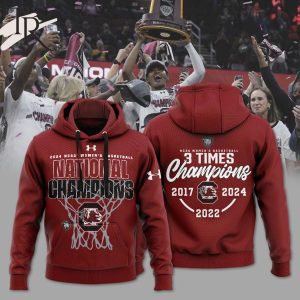 South Carolina Gamecocks 3 Time NCAA Women’s Basketball National Champions Hoodie – Maroon