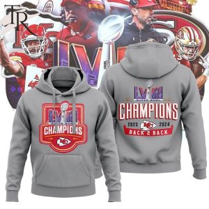 Super Bowl LVIII Champions 2023 2024 Back To Back NFL Kansas City Chiefs Hoodie