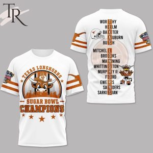 Texas Longhorns Sugar Bowl Champions Mascot And City Design 3D Shirt