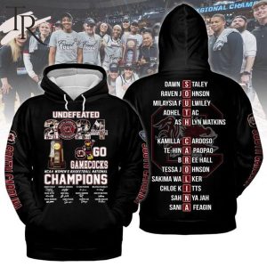 Undefeated 2024 South Carolina Gamecocks NCAA Women’s Basketball National Champions Hoodie – Black